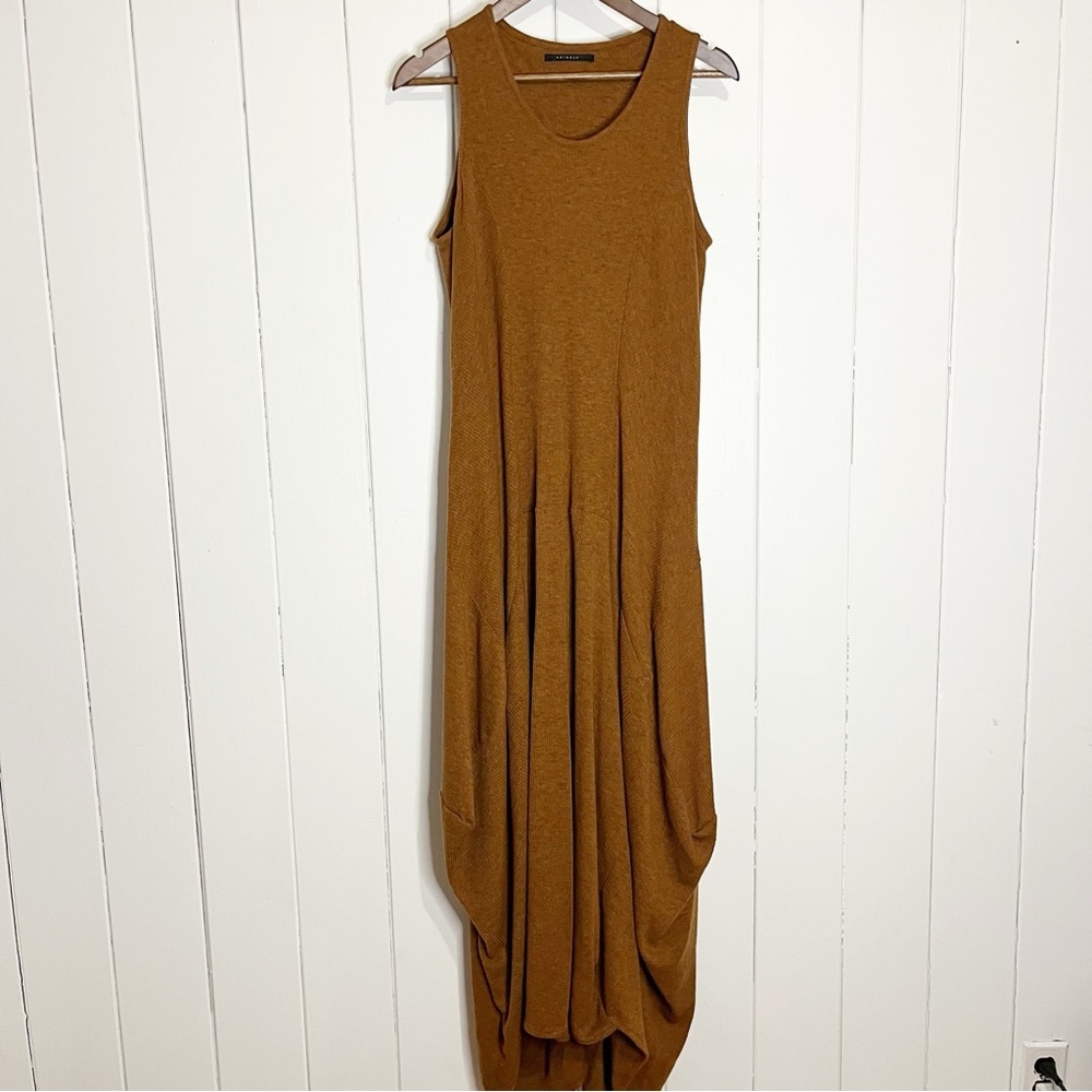 Animale Rust Ribbed Maxi Dress. Size XL.